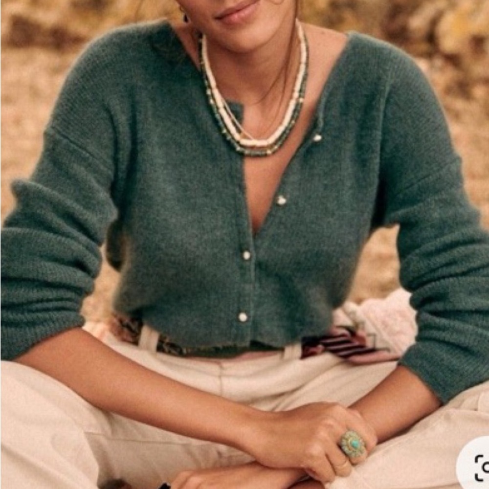 Sezane Gaspard Cardigan - Sage size Small - Picture 3 of 6